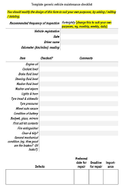 Vehicle maintenance checklist template excel: Free Vehicle Maintenance Log Service Sheet Templates Excel Word