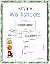 Rhyme Examples Worksheets Definition For Kids