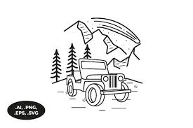 Download Mountain Jeep Illustration Graphic By Sasongkoanis Creative Fabrica PSD Mockup Templates