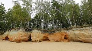 Sandy caves, Salacgriva stock image. Image of nature