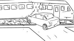 Late tuesday night amtrak faced one of its deadliest accidents in recent years when a train derailed on the way to new york killing at least six passengers and injuring hundreds of others. Car And Train Crash At Intersection Draw Stock Video Pond5