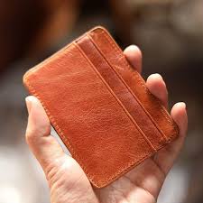 Card wallet | mimosa $125 material / option1 / option 2. Brown Slim Leather Mens Card Wallet Small Card Holder Front Pocket Wal Ichainwallets