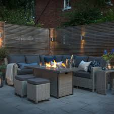 Kettler Palma Corner Rattan Outdoor Sofa Set With Firepit Table And Free Side Table Gartensitzplatz Gartendesign Ideen Patio Garten