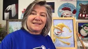 How to Paint a Peeking Snowman with Brown Hat and Scarf