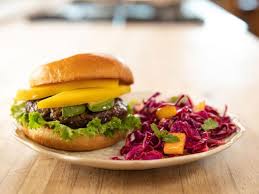 Black Bean Burger Pioneer Woman Caribbean Burgers With Mango Slaw Recipe Mango Slaw Food Network Recipes Mango Slaw Recipes
