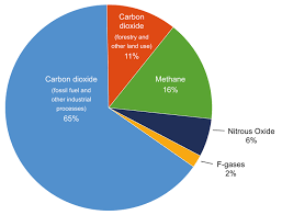 Pie Chart Showing Total Greenhouse Gas Emissions Due To
