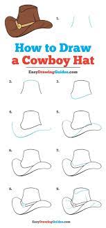 Learn How To Draw A Cowboy Hat Easy Step By Step Drawing Tutorial For Kids And Beginners Cowboyhat Cowboy Hat Drawing How To Draw A Cowboy Hat Hat Drawing