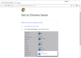 Upon installing, shockingly chrome didn't show any page prompting to establish it as your default web browser. Chrome S Get To Chrome Faster Campaign On Windows 10 Ghacks Tech News