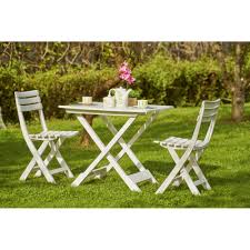 Pratik Katlanabilir Plastik Balkon Set Beyaz Tekzen