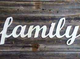 Your creative idea is easily made into decorative wooden letters, vinyl letters, and stencil letters in just about any font and size from small to large. Farmhouse Style Family Sign Wooden Letters Rustic Wall Etsy In 2021 Large Wooden Letters Wooden Family Signs Rustic Wall Hangings