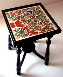 Mithila Hand Painted Teak Wood Side Table Painted Furniture Designs House Interior Decor Painted Furniture