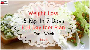 How To Lose Weight Fast 5kgs In 7 Days Full Day Diet Plan For Weight Loss Lose Weight Fast Day 1 Youtube