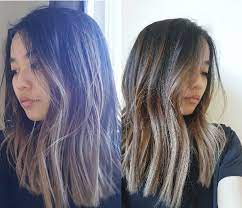Short Medium Lob Length Asian Blond Blonde Balayage Ombre More Black Roots Balayage Hair Blonde Short Balayage Straight Hair Balayage Hair Blonde