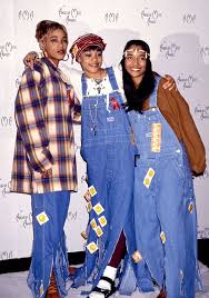 The 20 Best Head To Toe Denim Outfits Of The 90s Tlc Outfits 90s Fashion Trending 90s Hip Hop Fashion