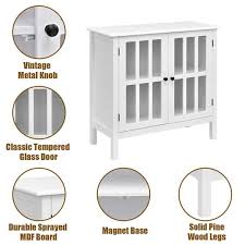 Maybe you would like to learn more about one of these? Costway 31 Storage Buffet Cabinet Glass Door Sideboard Console Table Overstock 22391663