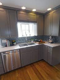 As cupboards will be the most functional nooks in the kitchen this can be. Smoke Arabesque Glass Tile Kitchen Remodel Small Diy Kitchen Renovation Interior Design Kitchen