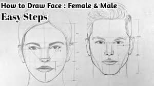 The feet are out of proportion. How To Draw Face Male And Female Basic Proportion Youtube