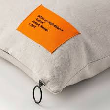 Ikea X Off White Markerad Pillow Case Cushion Cover Beige Orange Virgil Abloh Ebay White Pillow Cases Linen Pillow Cases Cushion Cover