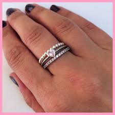 New Addition To My Pandora Stack Rings Forever Ring In Pink Zirconia The One At The Bott Pandora Rings Stacked Pandora Stackable Rings Engagement Rings Opal