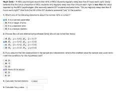 Testing center at morehead state university, morehead, ky. Solved Night Owls A Msu Psychologist Reports That 42 O Chegg Com