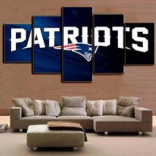 Mancave 5 Panel New England Patriots Canvas Art New England Patriots Home New England Patriots Man Cave Ideas Patriotic Bedroom