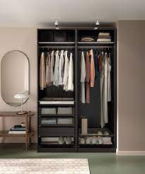 The shorter pax stands at 79 1/4″, just an inch taller than your ceiling. Pax Wardrobe Frame Black Brown 75x58x236 Cm Ikea
