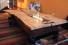 Shop wayfair for the best outdoor fireplace coffee table. Custom Coffee Table Fireplace Industrial Cart By Crafty Naturals Custommade Com