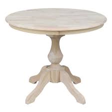 Browse our range of extendable dining tables from a variety of styles and colours at affordable prices. International Concepts Sophia 30 In Unfinished Round Solid Wood Pedestal Table K 30rt 11b The Home Depot