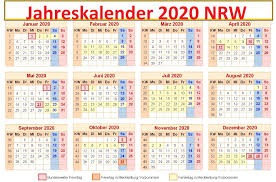 Dabei können sie gemäß ihren ansprüchen eine darstellung als jahreskalender, als halbjahreskalender, als quartalskalender oder als monatskalender wählen. Druckbare 2020 Jahreskalender Nrw Zum Ausdrucken Pdf Druckbarer 2021 Kalender