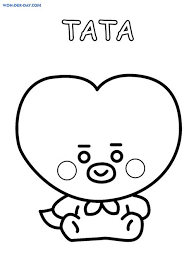 You can download and print this hand drawing of bt21 coloring pages for individual and noncommercial use only. Tata Bt21 Coloring Pages Learny Kids