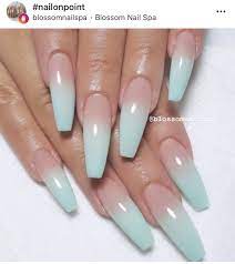 Pin By Micheline On Nail Obsessed Mint Green Nails Mint Nails Ombre Acrylic Nails