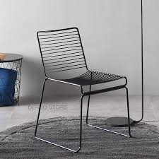 These auditorium chair wooden have recliner features and a sturdy build. Nordic Studio Wire Hee Chair Modern Classic Loft Metal Outdoor Chair Stackable Steel Cafe Side Chair With Pad 1pc Dining Chairs Aliexpress