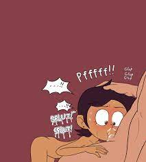 brown eyes brunette cum cum in mouth cum in throat cum out nose  dark-skinned female deepthroat disney disney channel fellatio gagging  gagging noise gulp hand on head interracial luz