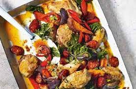 Chicken And Chorizo Traybake Chicken Recipes Tesco Real Food Recipes