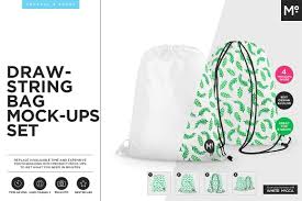 Drawstring Bag Mock Up Mockup Wellness Design Mocking