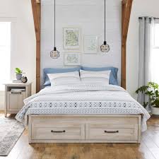 Along the way, she'll be sharing loads of styling tips to help you turn your own bedroom into a chic and tranquil retreat. Better Homes Gardens Modern Farmhouse Queen Platform Bed With Storage Rustic White Finish Walmart Com Walmart Com