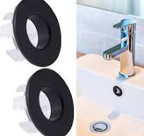 2PCS Black Overflow Ring,Sink Overflow Cover Bath Overflow Cover  Replacement Round Overflow Sink Hole Cover Sink Overflow Cap for Bathroom  and Kitchen ...
