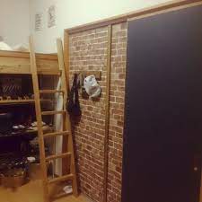 壁 天井 男の子の部屋 男前 れんが壁紙 ふすまリメイク などのインテリア実例 2016 02 04 17 31 40 roomclip ルームクリップ ロフトベッド 子供部屋 ふすま リメイク インテリア
