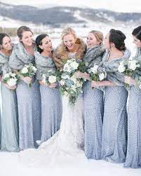 Glamour Winter Wedding Blue Grey Wrapped Bridesmaid Dresses Winter Wedding Attire Winterwedding Br Winter Wedding Attire Bridesmaid Dresses Winter Wedding