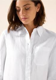 CECIL Blouse-chemise en lin pour femmes en Blanc