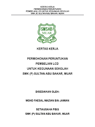 Surat permohonan sendiri dapat bersifat resmi atau pun tidak resmi. Kertas Kerja Permohonan Lcd