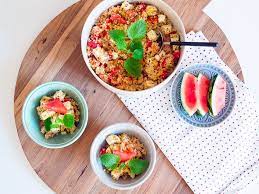 Aber man kann den salat ja über einem sieb oder salatseiher. Sommerlicher Couscous Salat Mit Wassermelone Und Feta