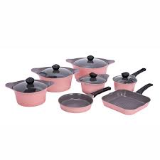 اشتري طقم قدور البرتو سيراميك 12 قطعة مع أغطية زجاجيةأونلاين نايس