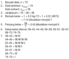 Nilai frekuensi 3 2 4 4 5 8 6 12 7 16 8 4 siswa dinyatakan lulus jika nilainya lebih besar atau sama dengan x 1. Berikut Adalah Data Berat Badan Sejumlah Siswa 58 48 47 50 58 69 71 62 Mas Dayat