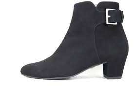 Black Ankle Booties Low Heel Small Size Ankle Boots Stravers Shoes