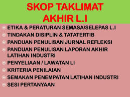 Laporan akhir latihan industri ini dikemukakan kepada pensyarah penilai di jabatan kejuruteraan elektrik bagi memenuhi sebahagian dari syarat penilaian latihan. Selamat Datang Taklimat Akhir Latihan Industri Sesi Dis Ppt Download