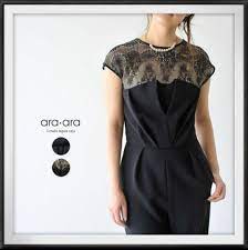 ワンピなど最旬ア！ ara・ara/アラアラ レース オールインワン ドレス サイズ1 黒 ドレス - hillside-farms.com