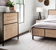 A modern twist on classic bedroom styles, our new brock bedroom collection is elegantly designed with clean lines and a deep, rich finish. Dolores Cane 3 Drawer Tall Dresser Pottery Barn