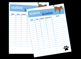Printable Dog Walking Schedule Fellowes