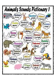 Animals Sounds Pictionary Esl Worksheet By Missola